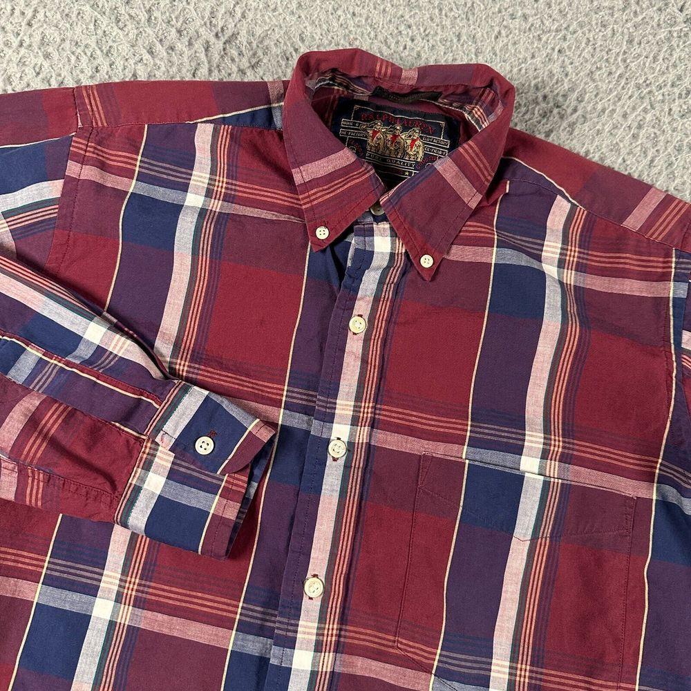 Vintage Ralph Lauren Shirt Mens Small Boyscout Tag Plaid Button‎ Down Flaw